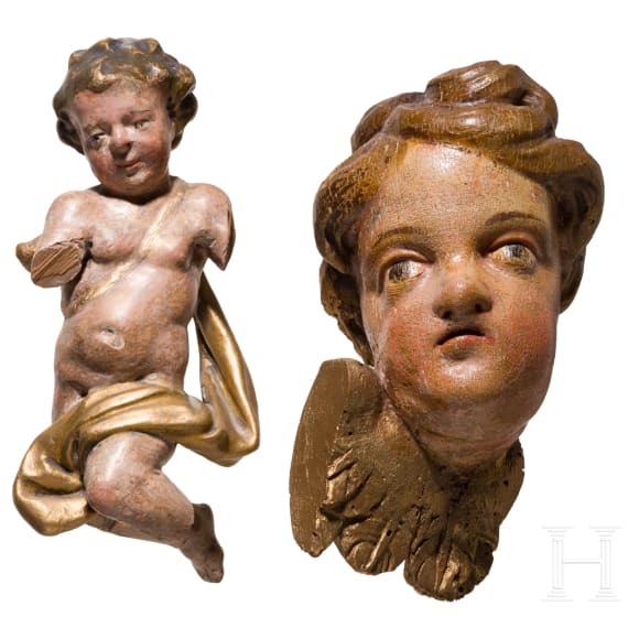 Putto und Puttokopf, s&uuml;ddeutsch, 18. Jhdt.