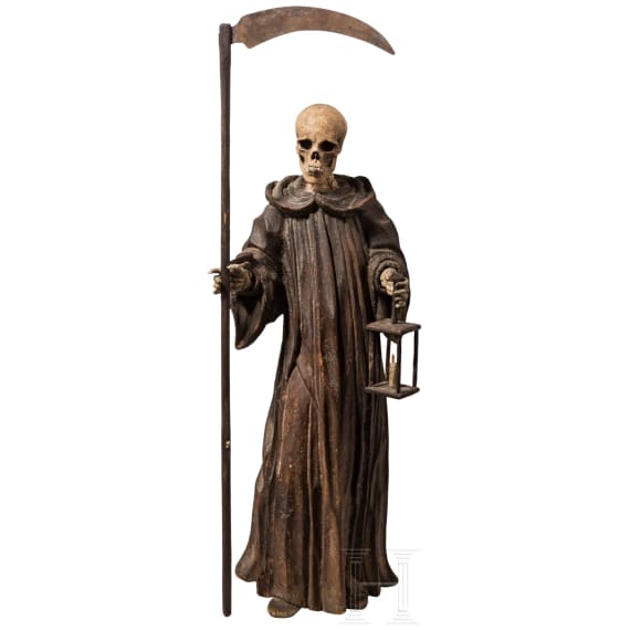 Gevatter Tod, h&ouml;lzerne Skulptur, 18./19. Jh.