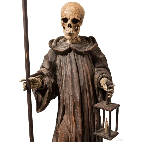 Gevatter Tod, h&ouml;lzerne Skulptur, 18./19. Jh.