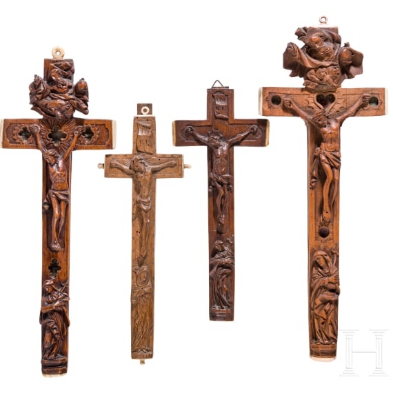 Vier Reliquienkreuze, s&uuml;ddeutsch/alpenl&auml;ndisch, wohl Oberammergau, 18. / fr&uuml;hes 19. Jhdt.