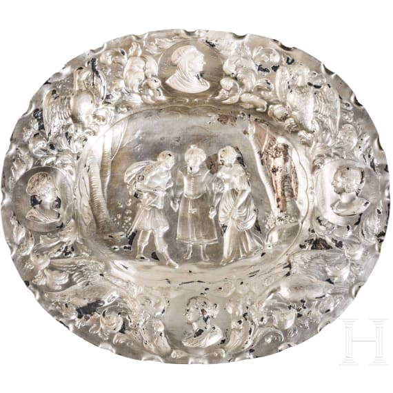 Schauplatte, Augsburg, Heinrich Mannlich ( Meister 1658-1698), wohl 1670-74