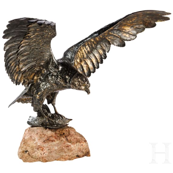 Gro&szlig;er Silberadler als Trinkspiel, deutsch, wohl Hanau, um 1890