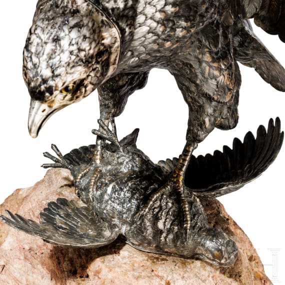Gro&szlig;er Silberadler als Trinkspiel, deutsch, wohl Hanau, um 1890