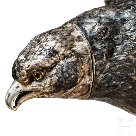 Gro&szlig;er Silberadler als Trinkspiel, deutsch, wohl Hanau, um 1890