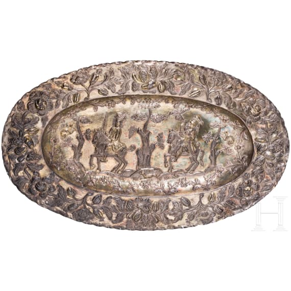 Silberne Schauplatte, deutsch, wohl 19. Jhdt.