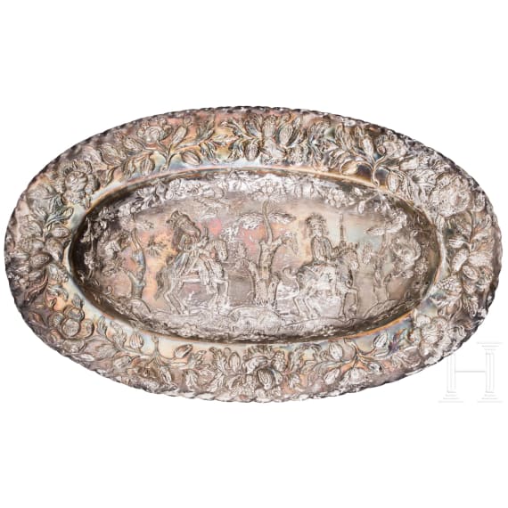 Silberne Schauplatte, deutsch, wohl 19. Jhdt.