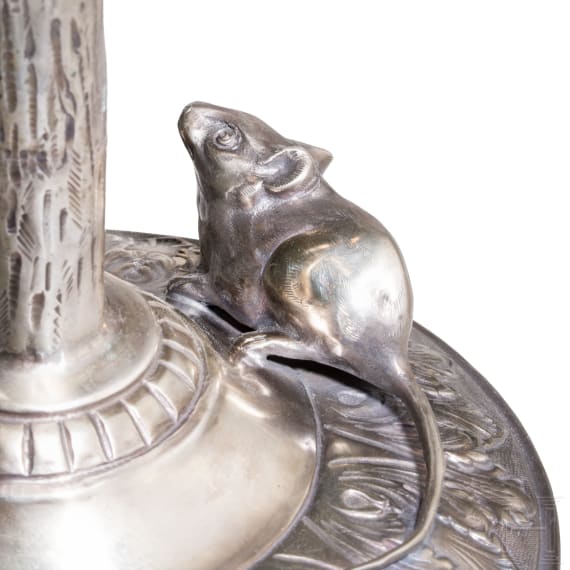 Zwei gro&szlig;e silberne Falken, deutsch, Hanau, Wilhelm Weinranck, um 1900