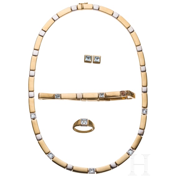Schmuckset mit Aquamarinen