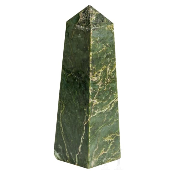 Nephrite obelisk, China, late 20th century