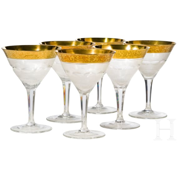 Sechs Cocktail/Martini Gl&auml;ser "Splendid", Karlsbad, Ludwig Moser & S&ouml;hne, 20. Jhdt.