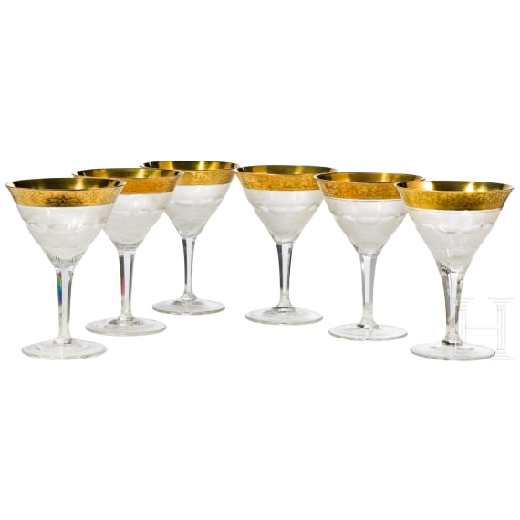 Sechs Cocktail/Martini Gl&auml;ser "Splendid", Karlsbad, Ludwig Moser & S&ouml;hne, 20. Jhdt.
