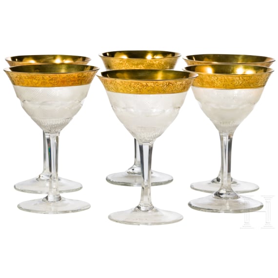 Sechs Sherrygl&auml;ser &bdquo;Splendid&ldquo;, Karlsbad, Ludwig Moser & S&ouml;hne, 20. Jhdt.