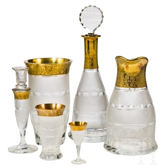 21-Teile aus dem Glasservice &bdquo;Splendid&ldquo;, Karlsbad, Ludwig Moser & S&ouml;hne, 20. Jhdt.