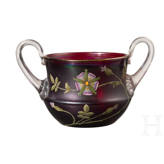 Henkelvase, Ferdinand von Poschinger, um 1900