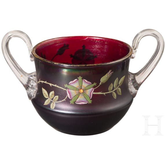 Henkelvase, Ferdinand von Poschinger, um 1900