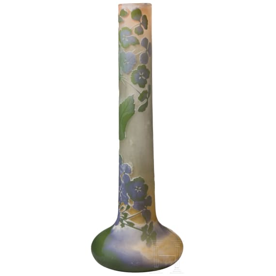 A large vase "Hortensias", Nancy, Emile Gall&eacute;, 1900 - 1920