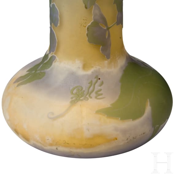A large vase "Hortensias", Nancy, Emile Gall&eacute;, 1900 - 1920