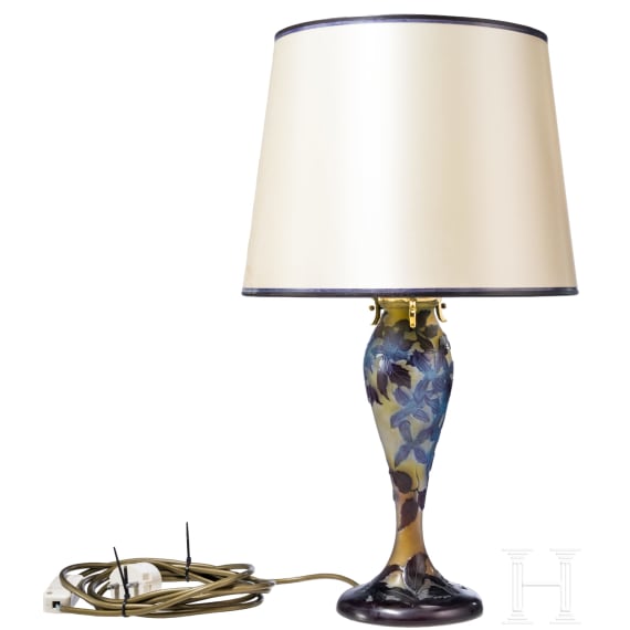 A table lamp, Nancy, Gall&eacute;, circa 1910 (lampstand), shade and mounting added