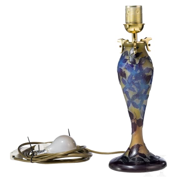 A table lamp, Nancy, Gall&eacute;, circa 1910 (lampstand), shade and mounting added