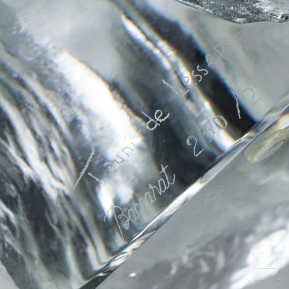 A glass horse bust, Tauni de Lesseps, Baccarat