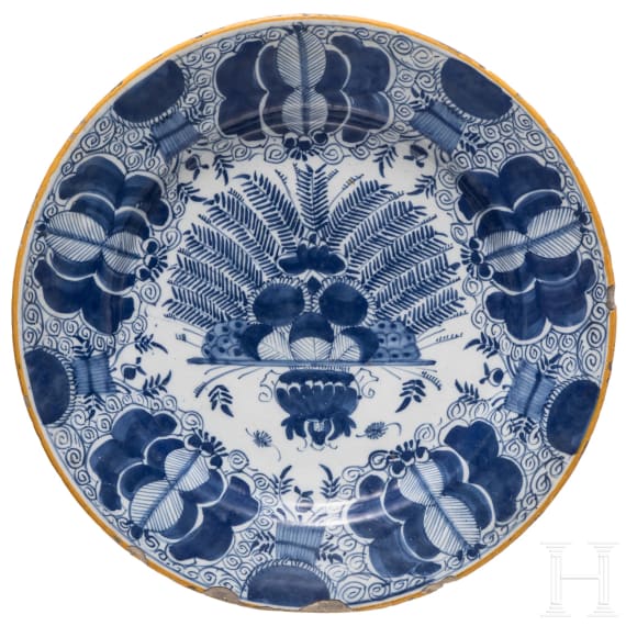 Four plates, Netherlands, Delft, 18th century