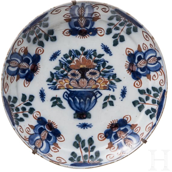Four plates, Netherlands, Delft, 18th century