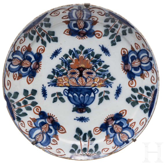 Four plates, Netherlands, Delft, 18th century