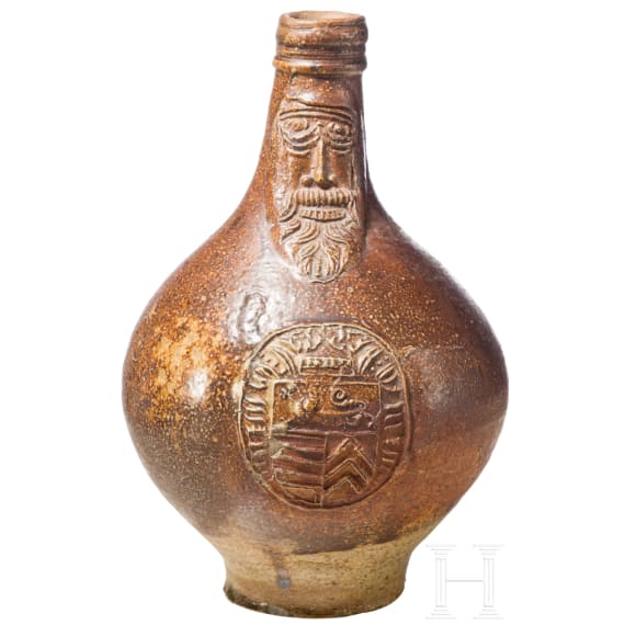 A glazed stoneware jug "Bartmannskrug", Frechen, circa 1590