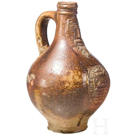 A glazed stoneware jug "Bartmannskrug", Frechen, circa 1590