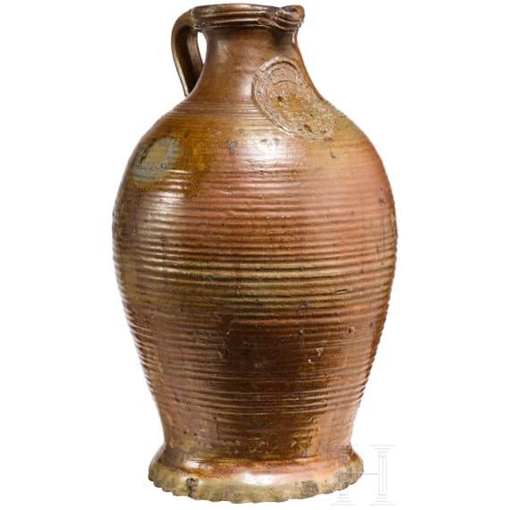 A large stoneware jug with English coat of arms, Langerwehe, 17th century