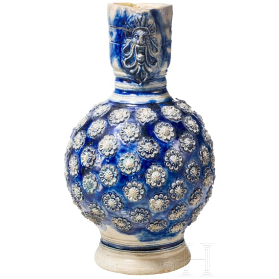 A glazed stoneware Westerwald jug, late 17th century