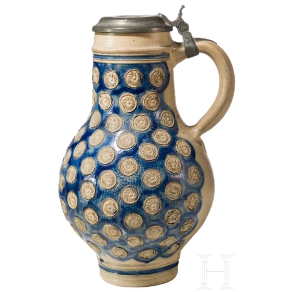 A large glazed stoneware jug, Westerwald, circa 1700 - first half of the 18th century