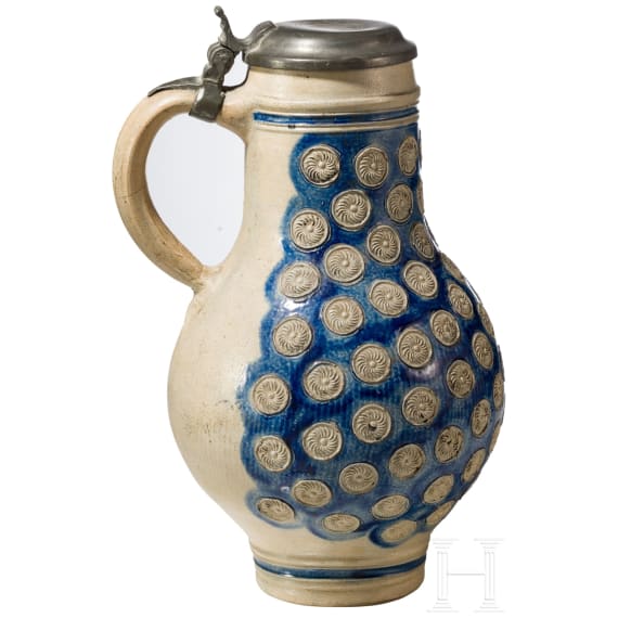 A large glazed stoneware jug, Westerwald, circa 1700 - first half of the 18th century