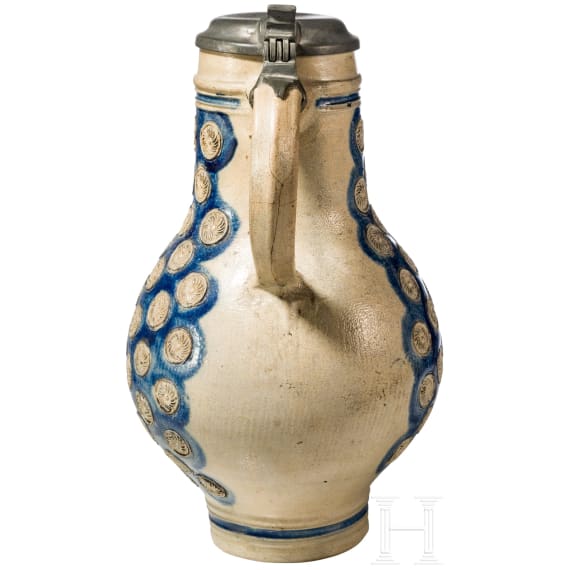 A large glazed stoneware jug, Westerwald, circa 1700 - first half of the 18th century