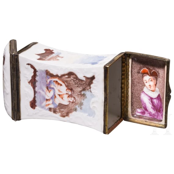 A Rococo pocelain double-tin, circa 1750