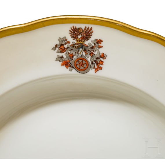 27 Servierteile mit Wappen, KPM, 19. Jhdt.