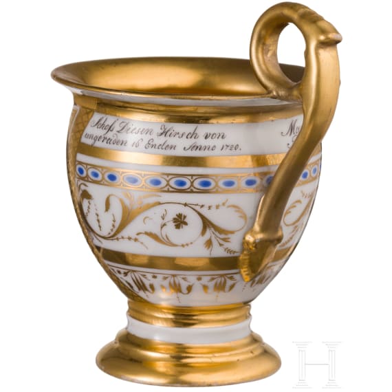 Jagdliche Tasse, Meissen, um 1830