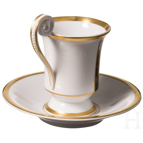 Ansichtentasse mit Untertasse, KPM, nach 1913