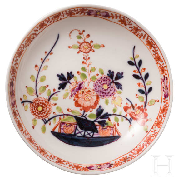 Paar Imari-Tassen mit Untertassen, Meissen, um 1780