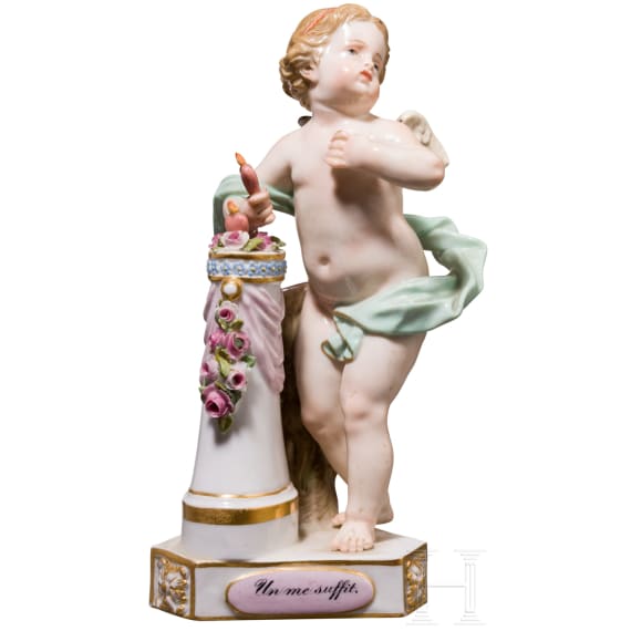 Devisenkind &bdquo;Un me suffit&ldquo;, Michel Victor Acier, 1775 (Entwurf), Meissen, vor 1924 (Ausf&uuml;hrung)