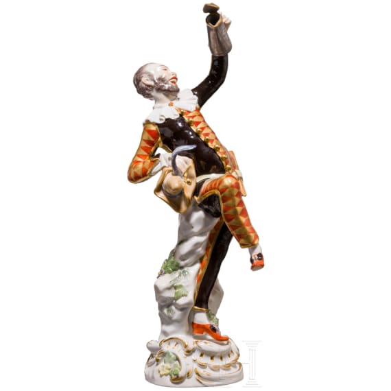 Harlekin mit Deckelkanne, Johann Joachim Kaendler, 1764 (Modell), Meissen, 20. Jhdt. (Ausf&uuml;hrung)