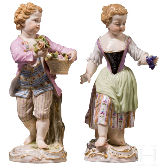 Zwei G&auml;rtnerkinder, Johann Joachim Kaendler, um 1750 (Entwurf), Meissen, fr&uuml;hes 20. Jhdt.
