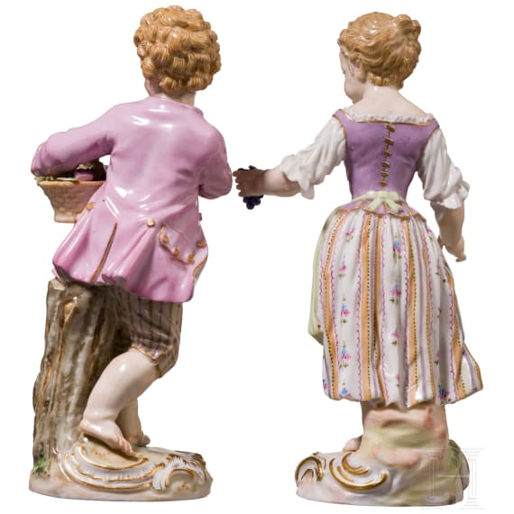 Zwei G&auml;rtnerkinder, Johann Joachim Kaendler, um 1750 (Entwurf), Meissen, fr&uuml;hes 20. Jhdt.