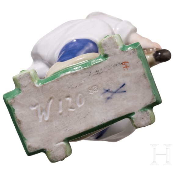 Hentschelkind bzw. "Kind auf einem Holzpferd reitend", Konrad Hentschel, 1905 (Entwurf), Meissen, 20. Jhdt. (Ausf&uuml;hrung)