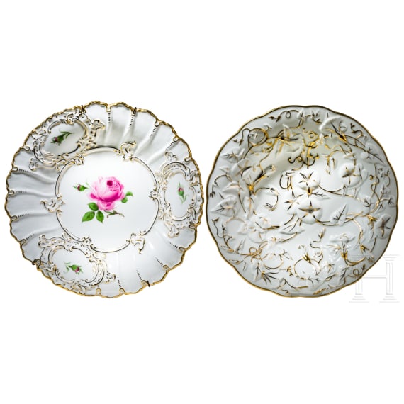 Zwei Prunkteller, Meissen, 20. Jhdt.