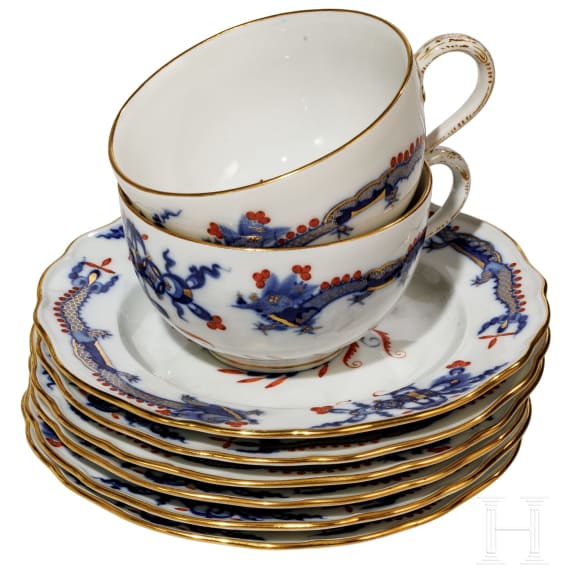 47-Servierteile "Blauer Drache", Meissen, 20. Jhdt