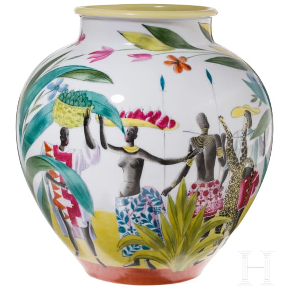 Vase, Robert Raab, Nymphenburg, um 1950