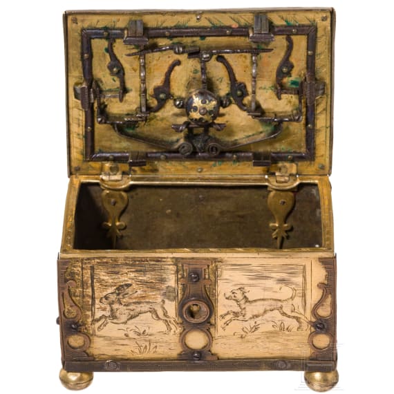 Miniaturk&auml;stchen mit jagdlichem Dekor, Werkstatt Michael Mann N&uuml;rnberg, um 1620