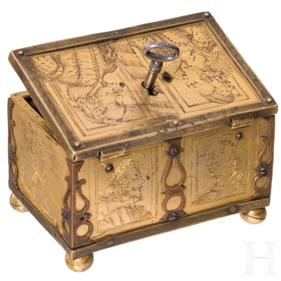 Miniaturk&auml;stchen mit jagdlichem Dekor, Werkstatt Michael Mann N&uuml;rnberg, um 1620