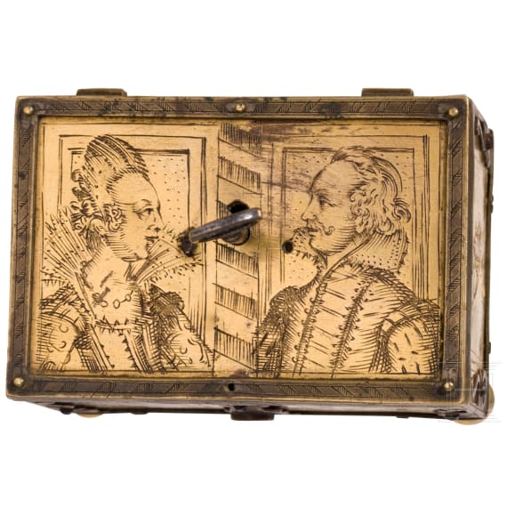 Miniaturk&auml;stchen mit jagdlichem Dekor, Werkstatt Michael Mann N&uuml;rnberg, um 1620